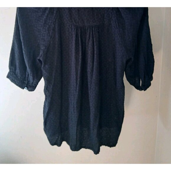 Anthropologie Maeve V Neck Button Down Top Size Small Black Textured S/S - Picture 8 of 8